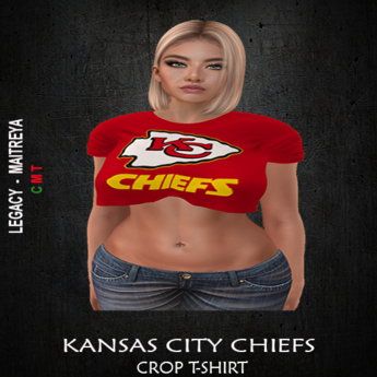 Second Life Marketplace - KANSAS CITY CHIEFS Crop T-shirt